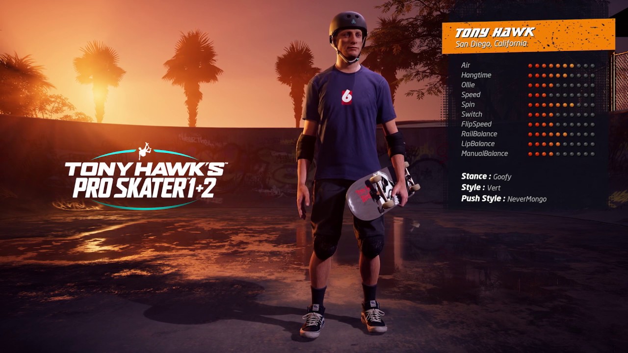 Tony Hawk’s Pro Skater 1 and 2 create a skater 