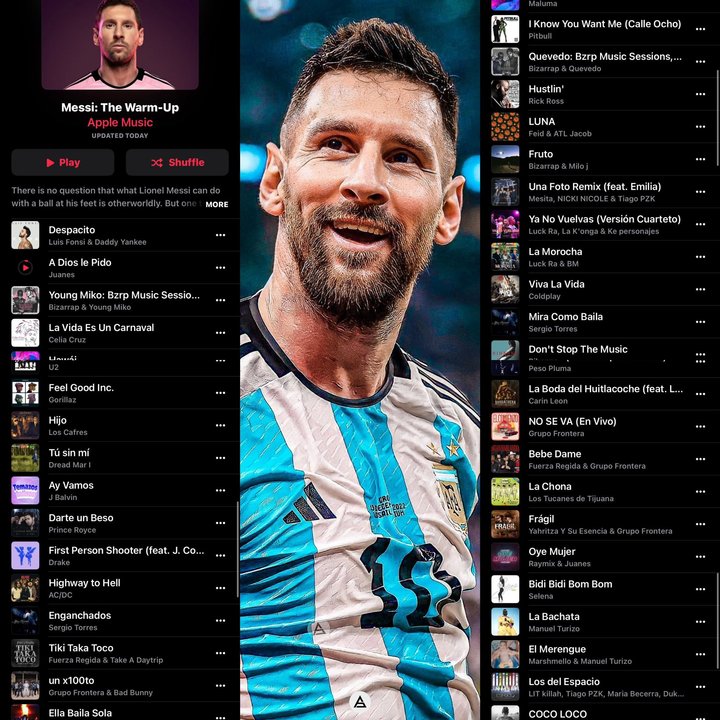 De AC/DC a Sergio Torres: salió la playlist de Lionel Messi