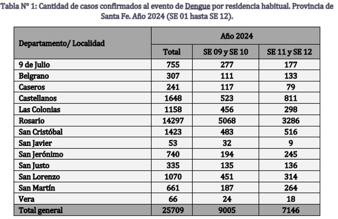 Dengue: hay más de 25 mil los casos confirmados en Santa Fe